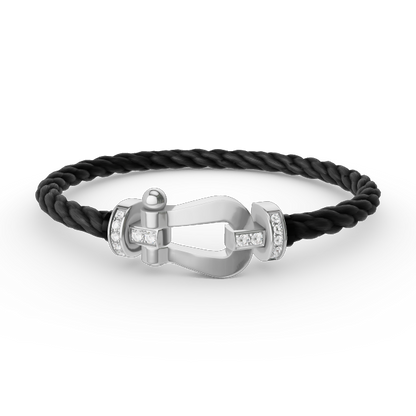 [BLUE TEARS]FORCE LARGE HORSESHOE HALF DIAMOND BRACELET SILVER