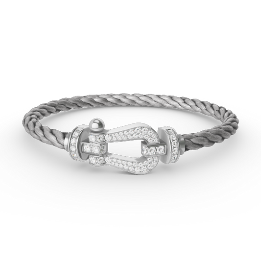 [BLUE TEARS]FORCE LARGE HORSESHOE FULL DIAMOND BRACELET SILVER