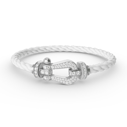 [BLUE TEARS]FORCE LARGE HORSESHOE FULL DIAMOND BRACELET SILVER